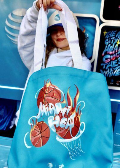 AT&T Dunk Bus Miami HEAT tote bag