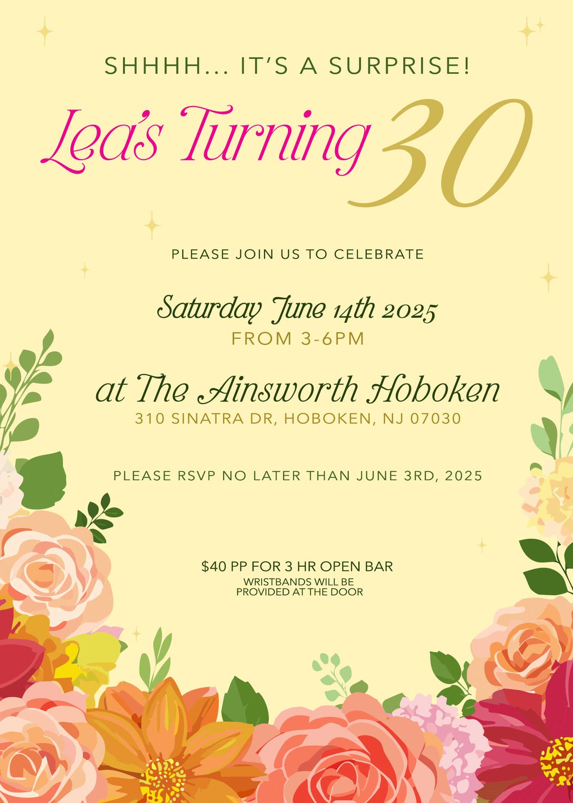 Surprise 30th birthday party invitation