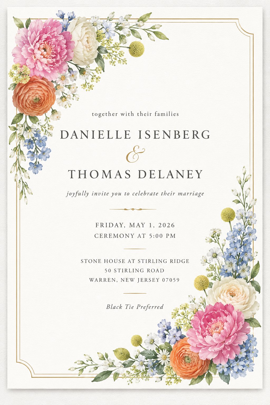Floral wedding invitation suite